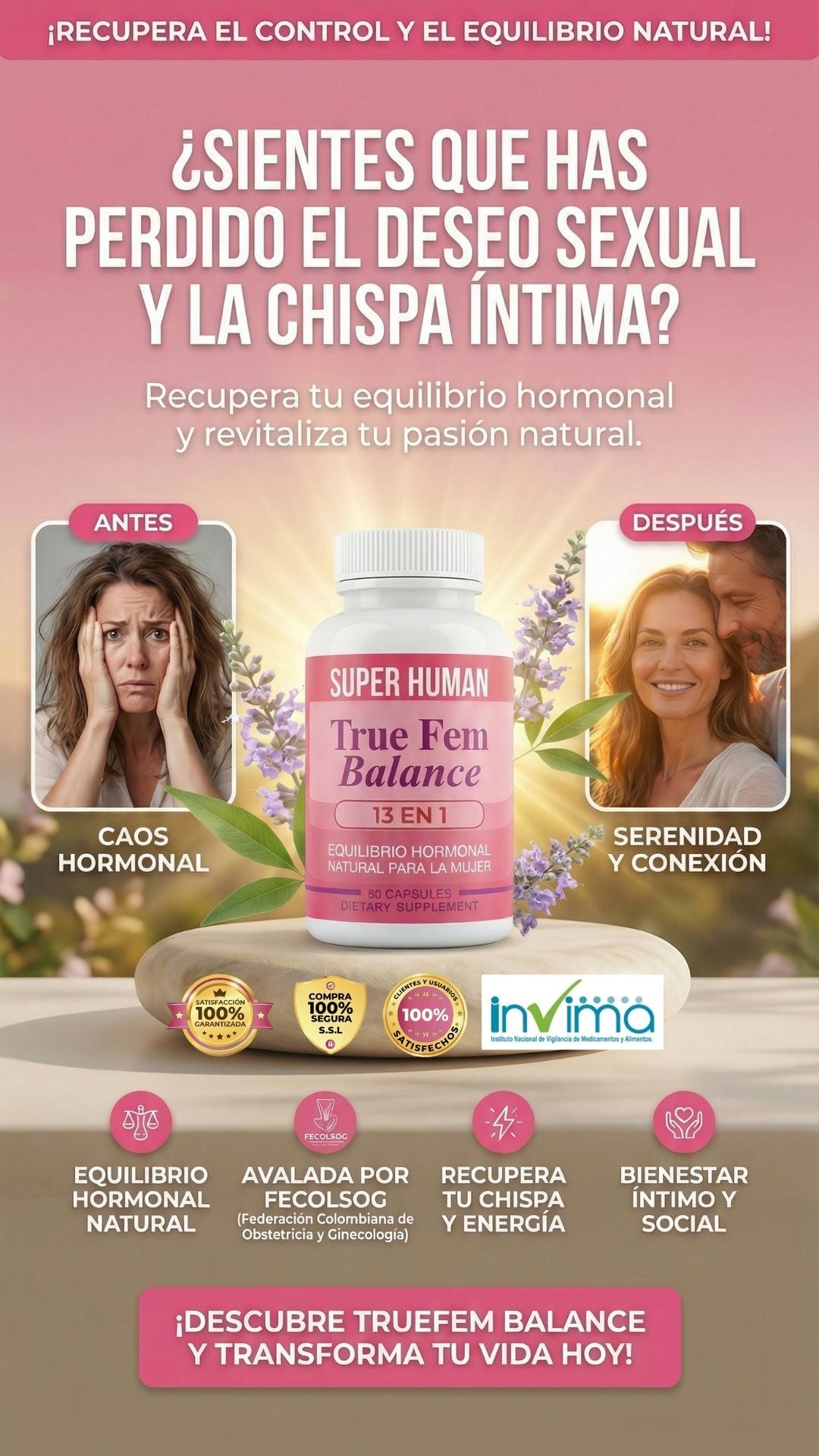TrueFem BalancePro para el Equilibrio Hormonal (60 Cápsulas) + ENVIO GRATIS