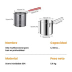 Olla freidora de 1,2L en acero inoxidable 304 alemán, compatible con cocinas de vitrocerámica e inducción + Envío gratis + obsequio gratis