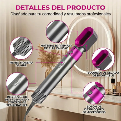 🔥Cepillo 5 en 1 Anti-Frizz Pro ✨ Cabello Perfecto en Minutos🔥
