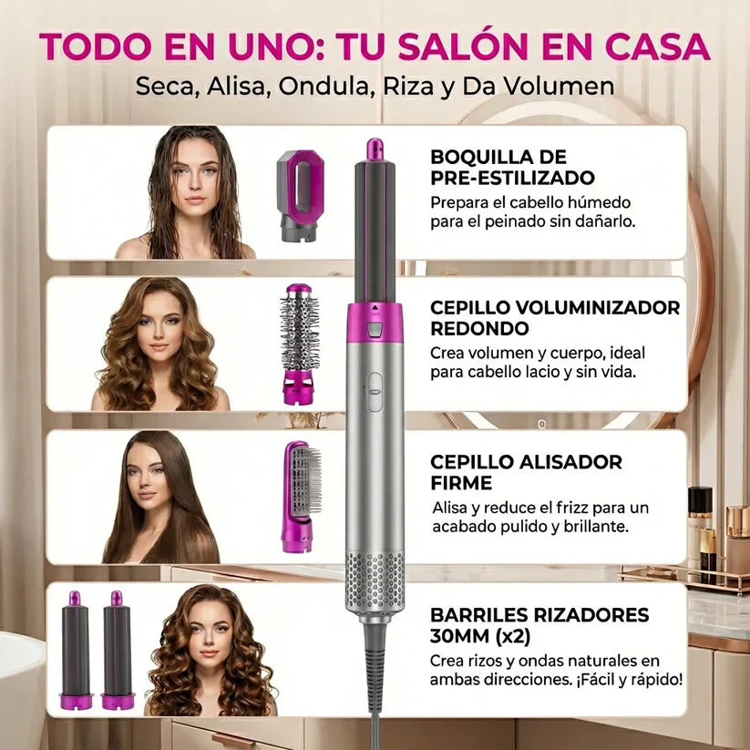 🔥Cepillo 5 en 1 Anti-Frizz Pro ✨ Cabello Perfecto en Minutos🔥