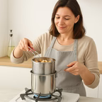 Olla freidora de 1,2L en acero inoxidable 304 alemán, compatible con cocinas de vitrocerámica e inducción + Envío gratis + obsequio gratis